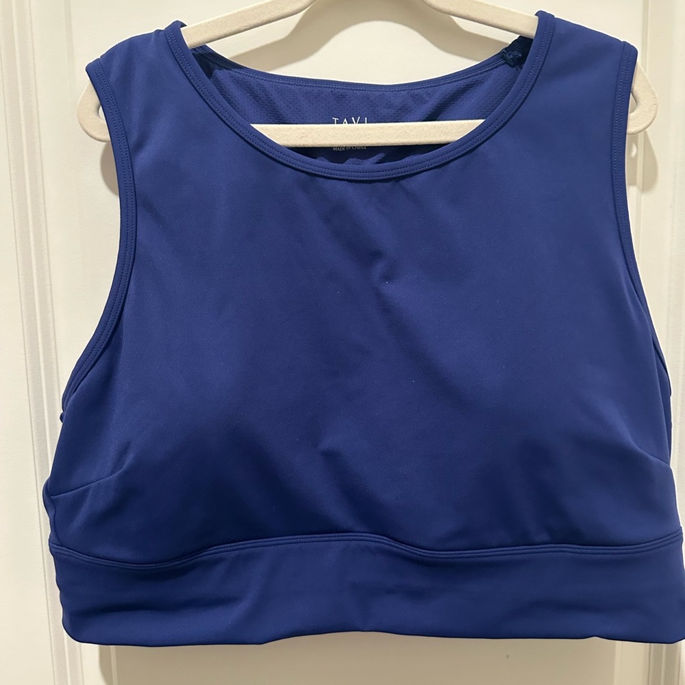 Tavi Sculpt Agility Bra Navy Tropic Blue High-Neck Sports Bra